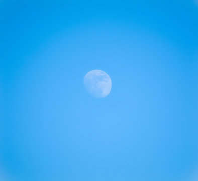 The moon in the daytime sky