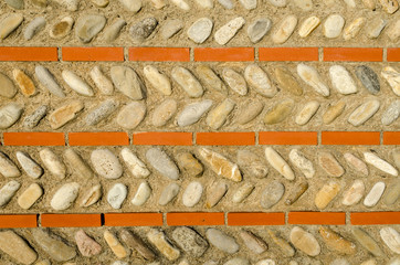 brick and pebble wall