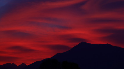 A fabulous and dramatic red sunset