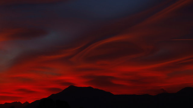A fabulous and dramatic red sunset
