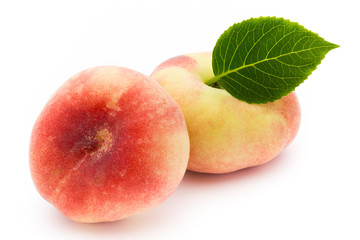 Peach. Fruit with isolated on white background.