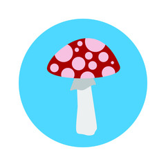 Flat art psychedelic mushroom, vector graphic