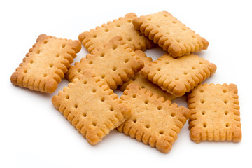Tasty cookies biscuits on the  isolated background.