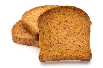 Sliced Toast Bread isolated on white background, top view.