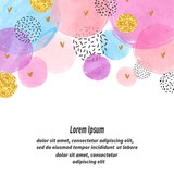 Abstract vector celebration background with watercolor circles.