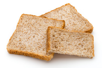 Toast bread isolated on the white background.