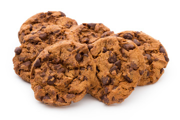 Chocolate Chip Cookie isolated on white background.