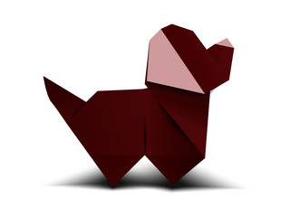Vector origami dog