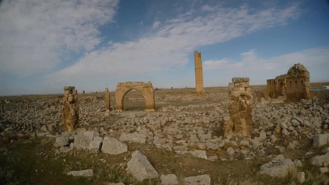 remains of minaret, Date Harran University ruins, East Turkey, border with Syria