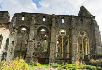 Ruins of the Cistercian Abbey of Villers, Villers-la-Ville, Walloon Brabant, Wallonia, Belgium - obrazy, fototapety, plakaty