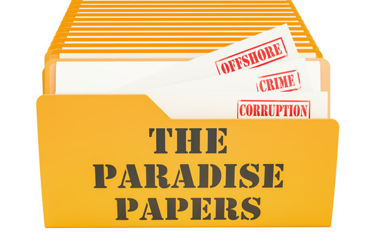 The Paradise Papers, leak concept. 3D rendering