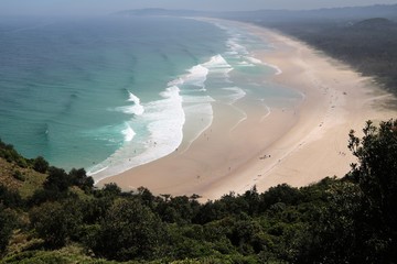 View to Byron Bay and Tallows Beach in New South Wales, Australia