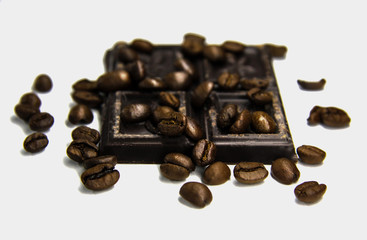 Coffee beans and chocolate 