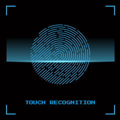 Touch Identification. Fingerprint. Vector Illustration.