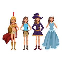 Obraz na płótnie Canvas Women cosplay style icon vector illustration graphic design