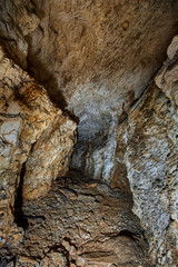 Cave interior in a limestone mountain