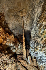 Cave interior in a limestone mountain