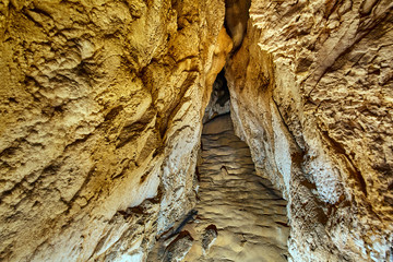Cave interior in a limestone mountain