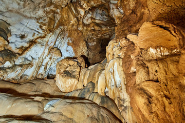 Cave interior in a limestone mountain