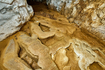 Cave interior in a limestone mountain