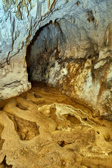 Cave interior in a limestone mountain