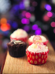 cupcake with Chinese new year  and 2018 label