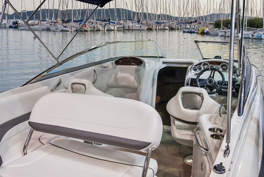Interior of luxury yacht.