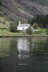Fototapeta na wymiar Naeroyfjord and Aurlandsfjord