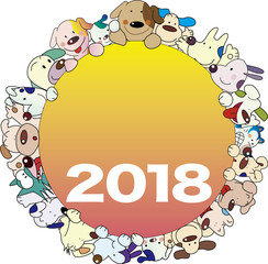 犬の年賀素材2018年