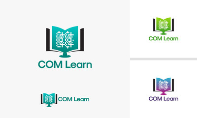 Computer Learn logo Template, Simple Learning logo designs vector, Electronic Learn logo designs