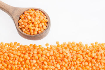 Raw red lentil - Lens culinaris