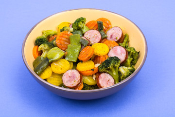 Pieces of chicken in breadcrumbs, fried in frying pan