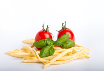 raw pasta isolated on a white background