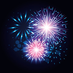 Fototapeta na wymiar decorative fireworks explosions poster