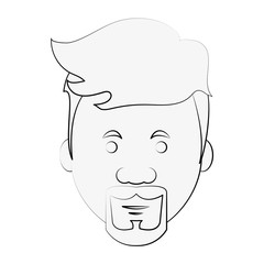 Hipster face cartoon icon vector illustration graphic design