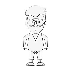 Hipster man cartoon icon vector illustration graphic design