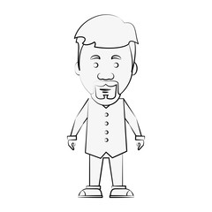Hipster man cartoon icon vector illustration graphic design