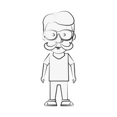 Hipster man cartoon icon vector illustration graphic design