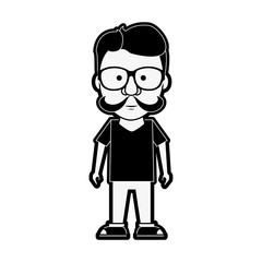 Hipster man cartoon icon vector illustration graphic design