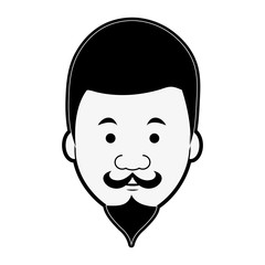 Hipster face cartoon icon vector illustration graphic design