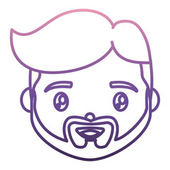 cartoon man face Icon over white background vector illustration