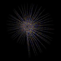 Obraz premium Flat Vector Computer Generated Dotted Helix Fractal - Generative Art 