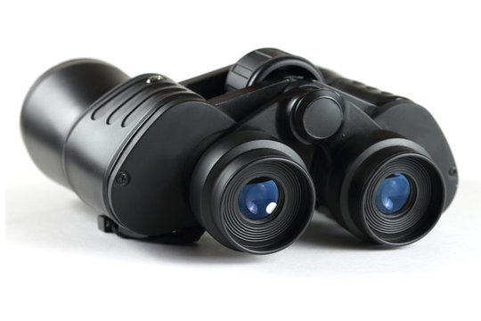 Modern black binoculars