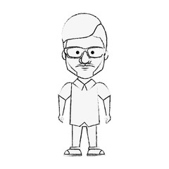 Hipster man cartoon icon vector illustration graphic design