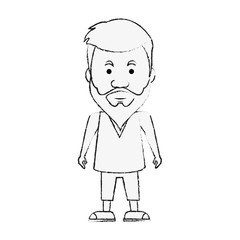 Hipster man cartoon icon vector illustration graphic design