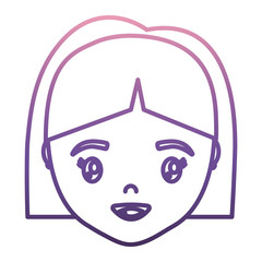 cartoon woman face Icon over white background vector illustration