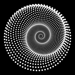 Flat Vector Computer Generated Phyllotaxis Dotted Helix Fractal - Generative Op Art   - obrazy, fototapety, plakaty