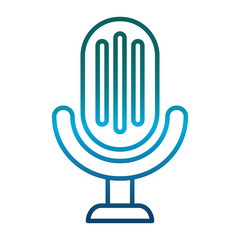 retro microphone Icon over white background vector illustration