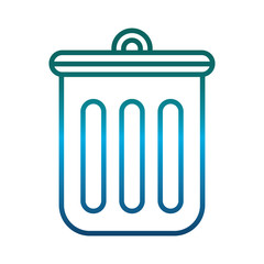 trash bucket Icon over white background vector illustration