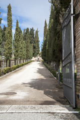 San Gimignano, Siena - Val d'Elsa, Tuscany, Italy - Entrance gate  to La Collegiata Hotel. just outside San Gimignano a beautiful hotel, very confortable.